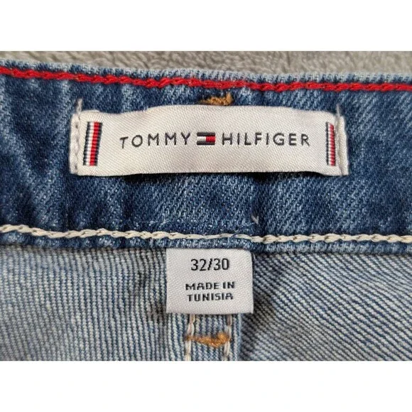 Tommy Hilfiger High Waist Bootcut Jeans Womens 32X30 Blue Denim Patch Pocket - Picture 7 of 14
